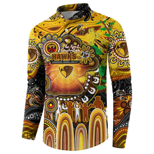 Personalised NAIDOC Week 2025 Hawks Football Button Sweatshirt Aboriginal Dot Painting