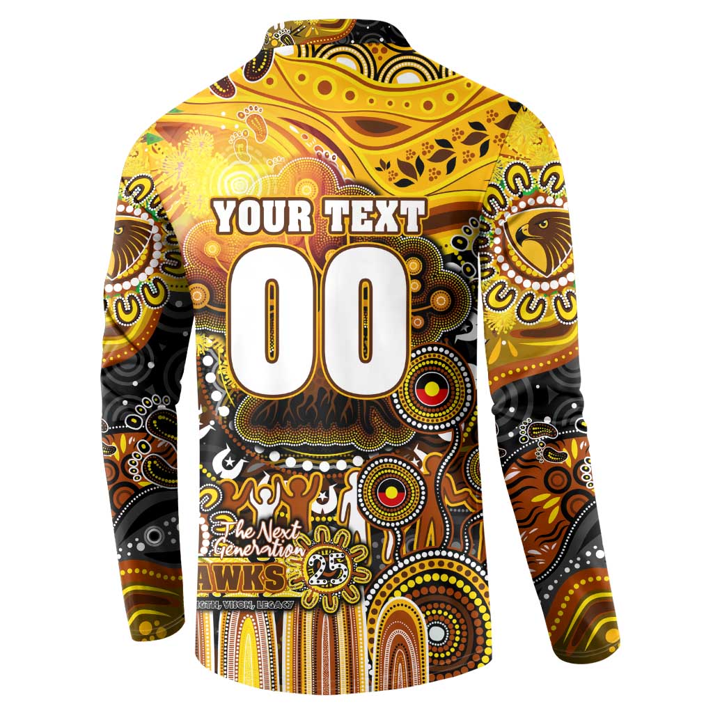 Personalised NAIDOC Week 2025 Hawks Football Button Sweatshirt Aboriginal Dot Painting