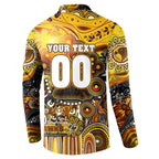 Personalised NAIDOC Week 2025 Hawks Football Button Sweatshirt Aboriginal Dot Painting