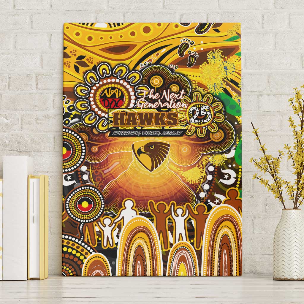 NAIDOC Week 2025 Hawks Football Canvas Wall Art Aboriginal Dot Painting