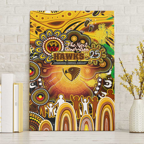 NAIDOC Week 2025 Hawks Football Canvas Wall Art Aboriginal Dot Painting