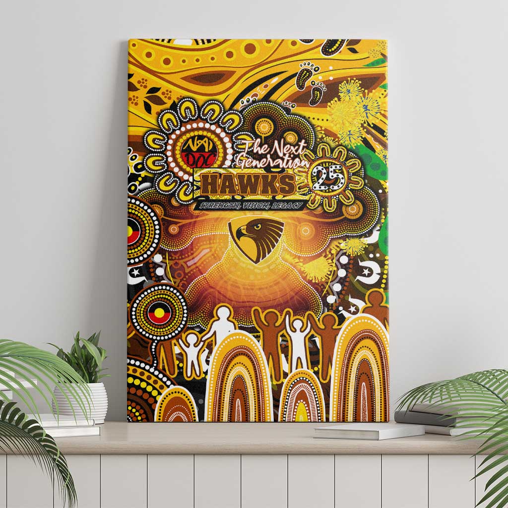 NAIDOC Week 2025 Hawks Football Canvas Wall Art Aboriginal Dot Painting