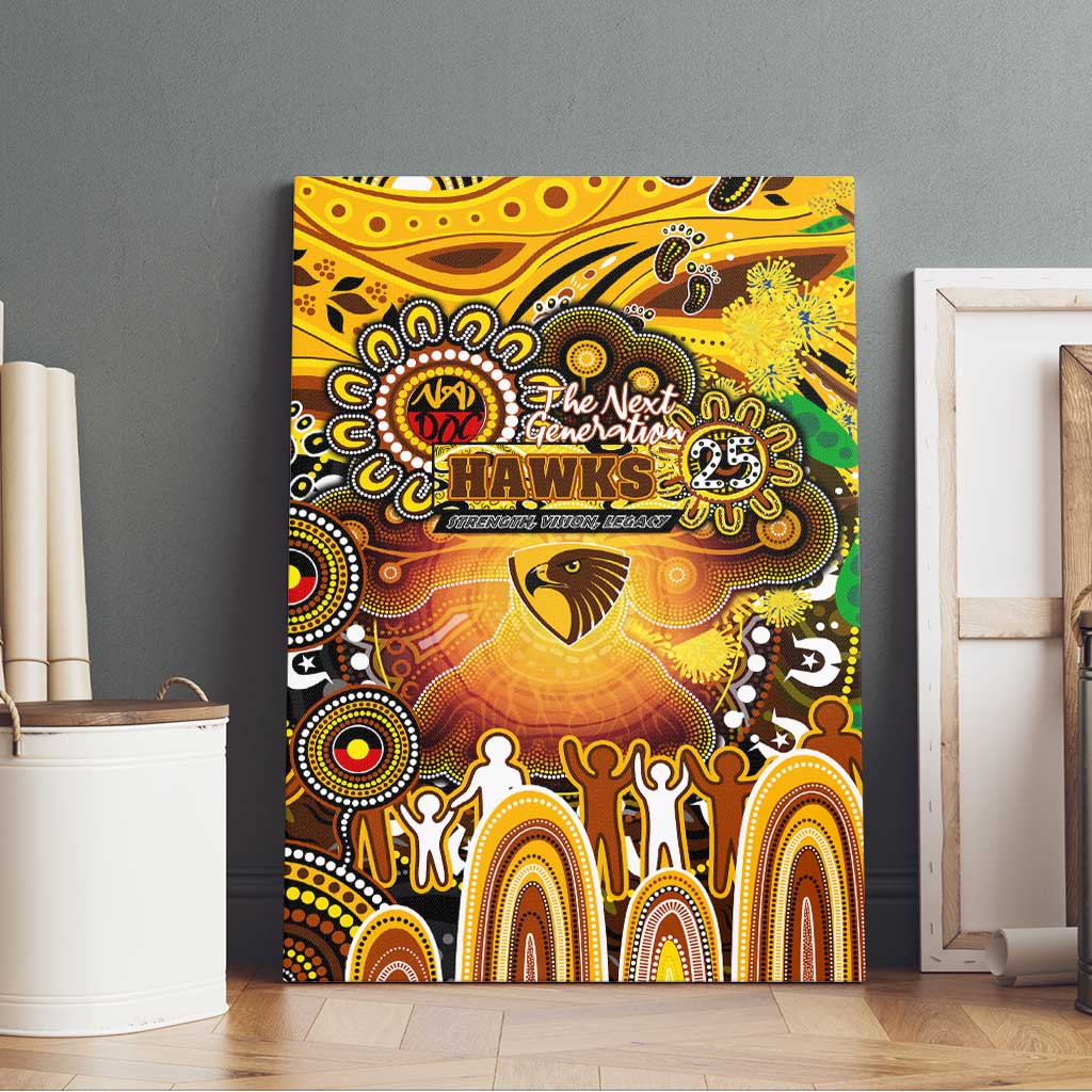 NAIDOC Week 2025 Hawks Football Canvas Wall Art Aboriginal Dot Painting