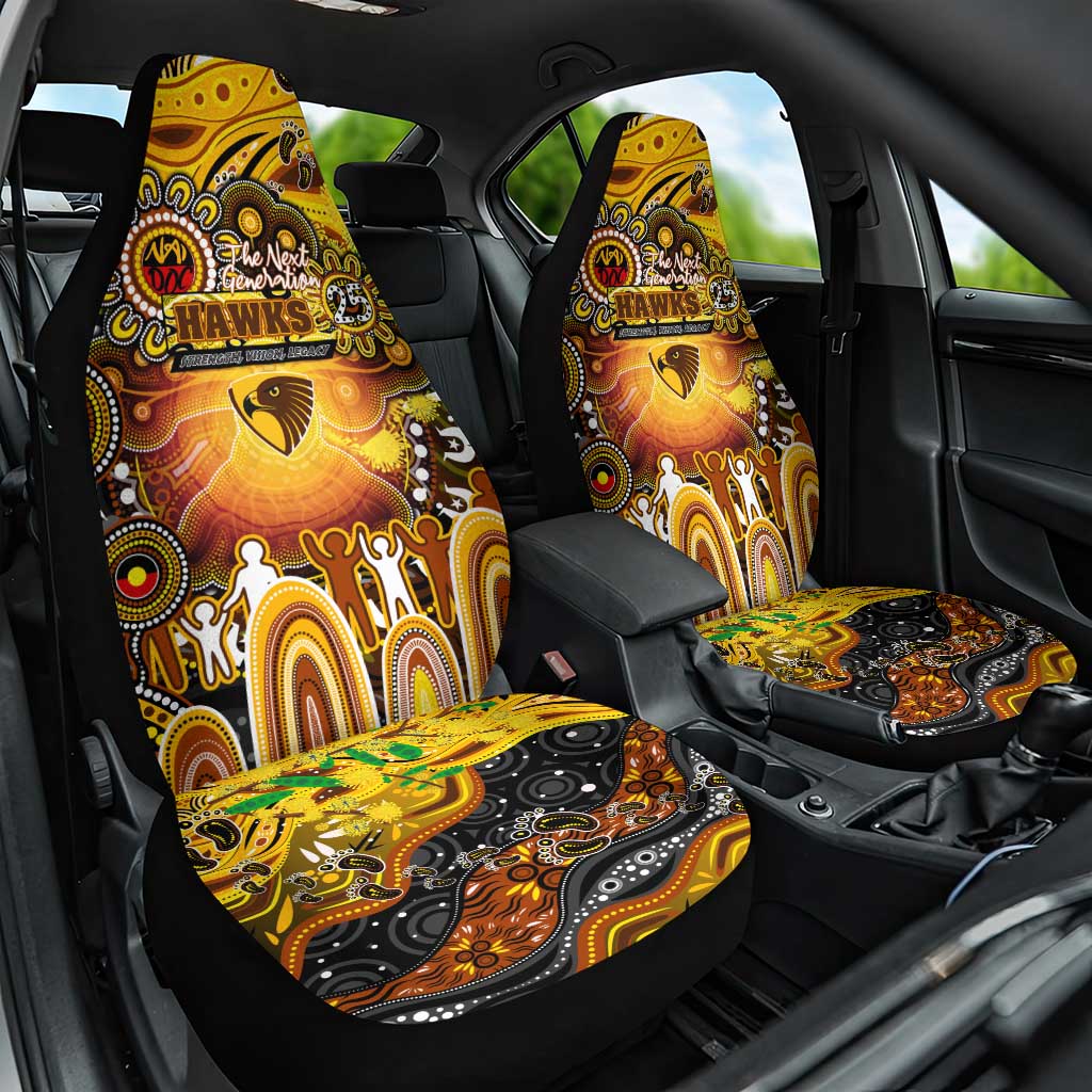 NAIDOC Week 2025 Hawks Football Car Seat Cover Aboriginal Dot Painting
