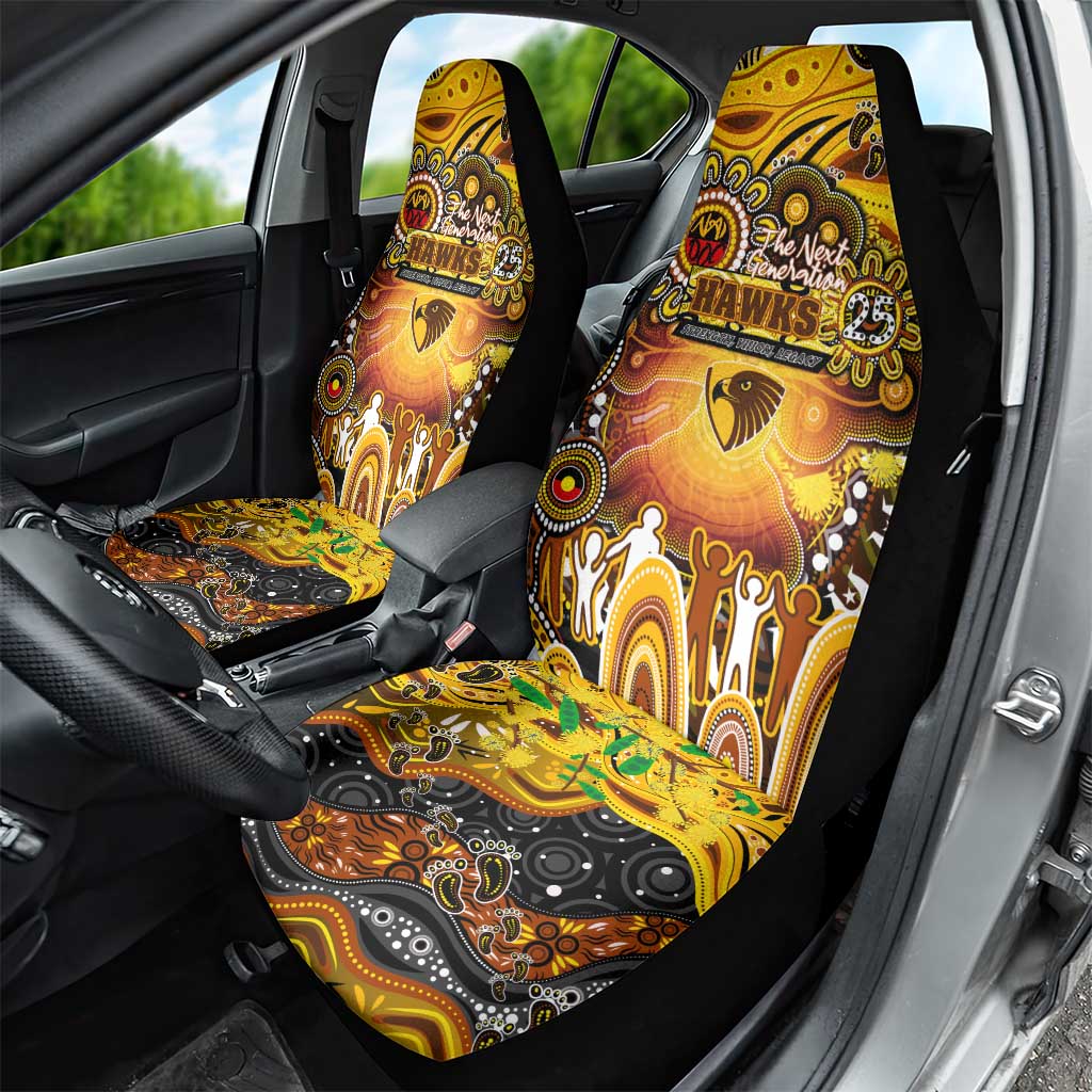 NAIDOC Week 2025 Hawks Football Car Seat Cover Aboriginal Dot Painting