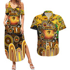 Personalised NAIDOC Week 2025 Hawks Football Couples Matching Summer Maxi Dress and Hawaiian Shirt Aboriginal Dot Painting