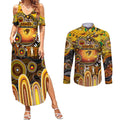 Personalised NAIDOC Week 2025 Hawks Football Couples Matching Summer Maxi Dress and Long Sleeve Button Shirt Aboriginal Dot Painting