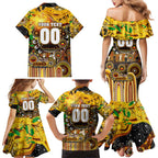 Personalised NAIDOC Week 2025 Hawks Football Family Matching Mermaid Dress and Hawaiian Shirt Aboriginal Dot Painting