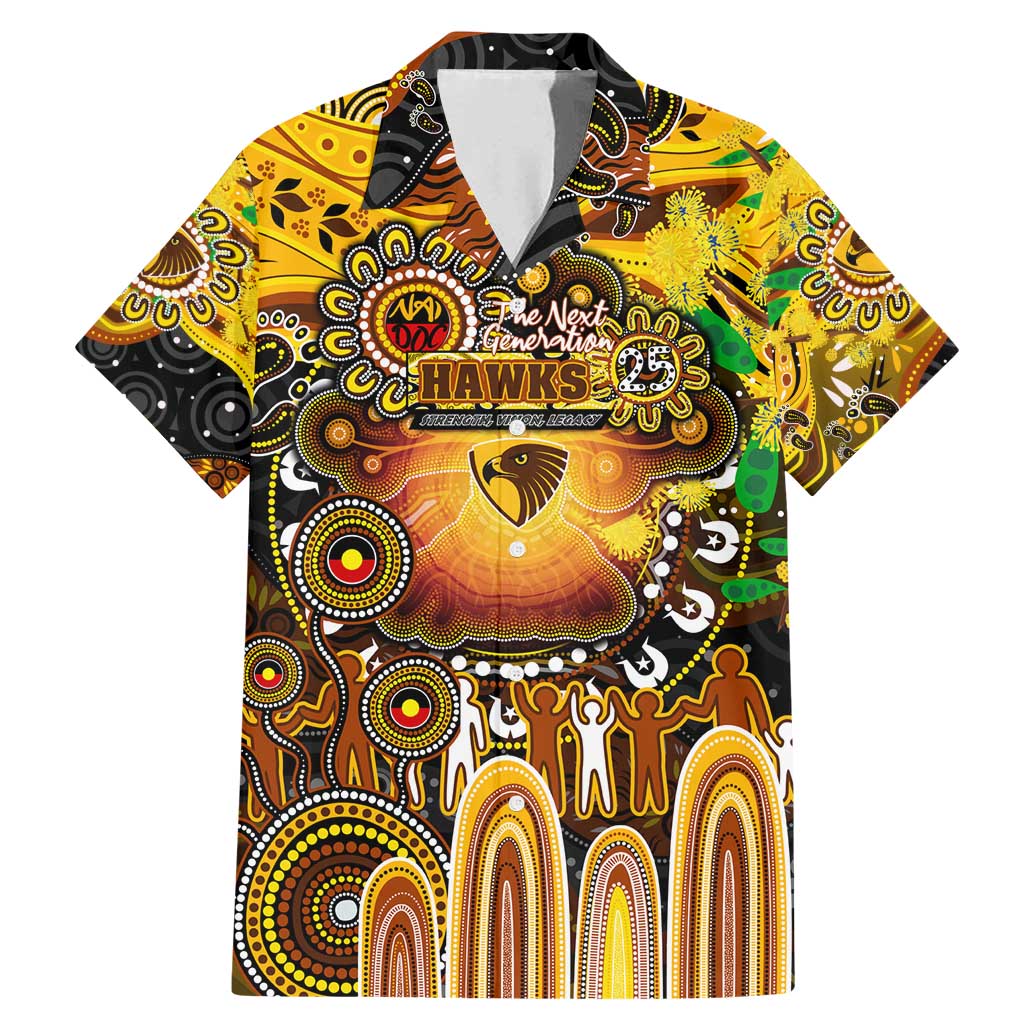 Personalised NAIDOC Week 2025 Hawks Football Family Matching Mermaid Dress and Hawaiian Shirt Aboriginal Dot Painting