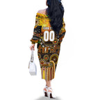 Personalised NAIDOC Week 2025 Hawks Football Family Matching Off The Shoulder Long Sleeve Dress and Hawaiian Shirt Aboriginal Dot Painting