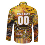 Personalised NAIDOC Week 2025 Hawks Football Family Matching Off Shoulder Maxi Dress and Hawaiian Shirt Aboriginal Dot Painting