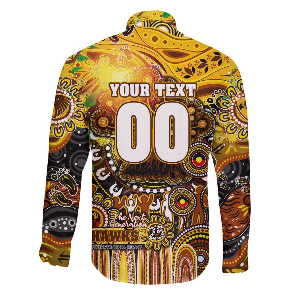 Personalised NAIDOC Week 2025 Hawks Football Family Matching Off Shoulder Short Dress and Hawaiian Shirt Aboriginal Dot Painting
