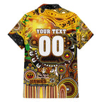 Personalised NAIDOC Week 2025 Hawks Football Family Matching Puletasi and Hawaiian Shirt Aboriginal Dot Painting