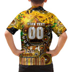 Personalised NAIDOC Week 2025 Hawks Football Family Matching Short Sleeve Bodycon Dress and Hawaiian Shirt Aboriginal Dot Painting
