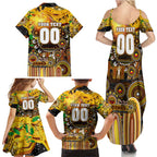 Personalised NAIDOC Week 2025 Hawks Football Family Matching Summer Maxi Dress and Hawaiian Shirt Aboriginal Dot Painting