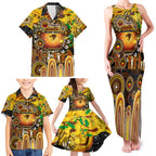 Personalised NAIDOC Week 2025 Hawks Football Family Matching Tank Maxi Dress and Hawaiian Shirt Aboriginal Dot Painting