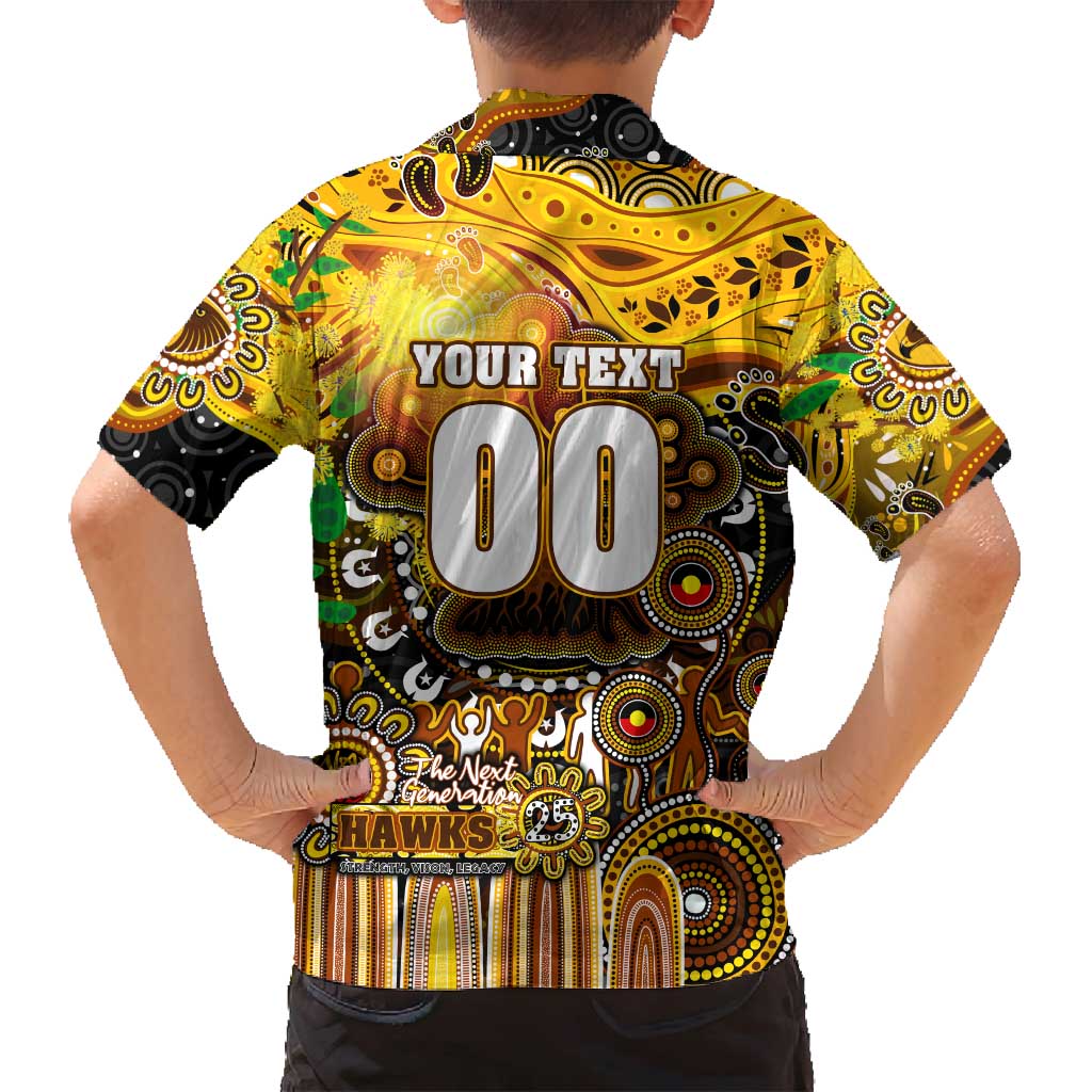 Personalised NAIDOC Week 2025 Hawks Football Family Matching Tank Maxi Dress and Hawaiian Shirt Aboriginal Dot Painting