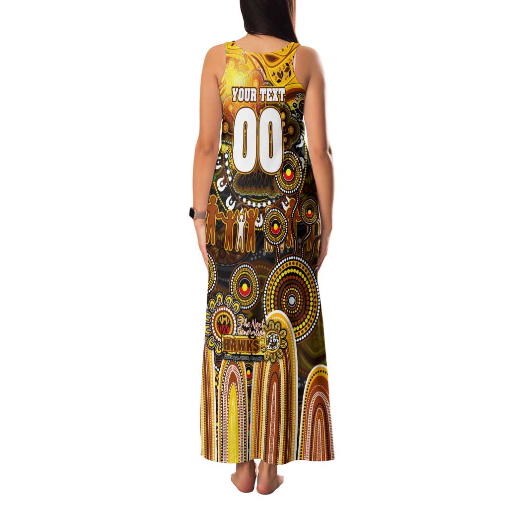 Personalised NAIDOC Week 2025 Hawks Football Family Matching Tank Maxi Dress and Hawaiian Shirt Aboriginal Dot Painting