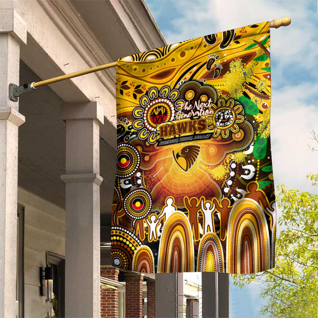 NAIDOC Week 2025 Hawks Football Garden Flag Aboriginal Dot Painting