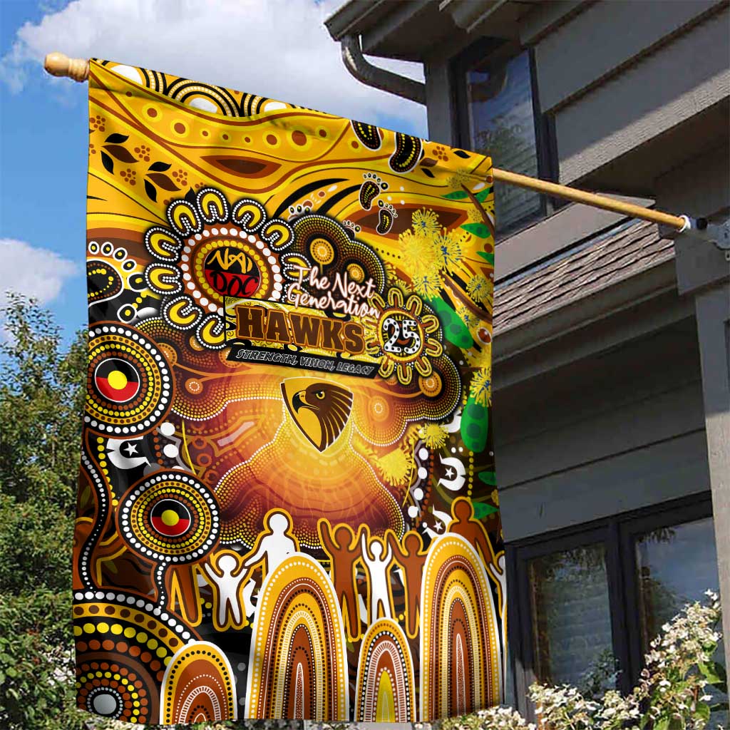 NAIDOC Week 2025 Hawks Football Garden Flag Aboriginal Dot Painting