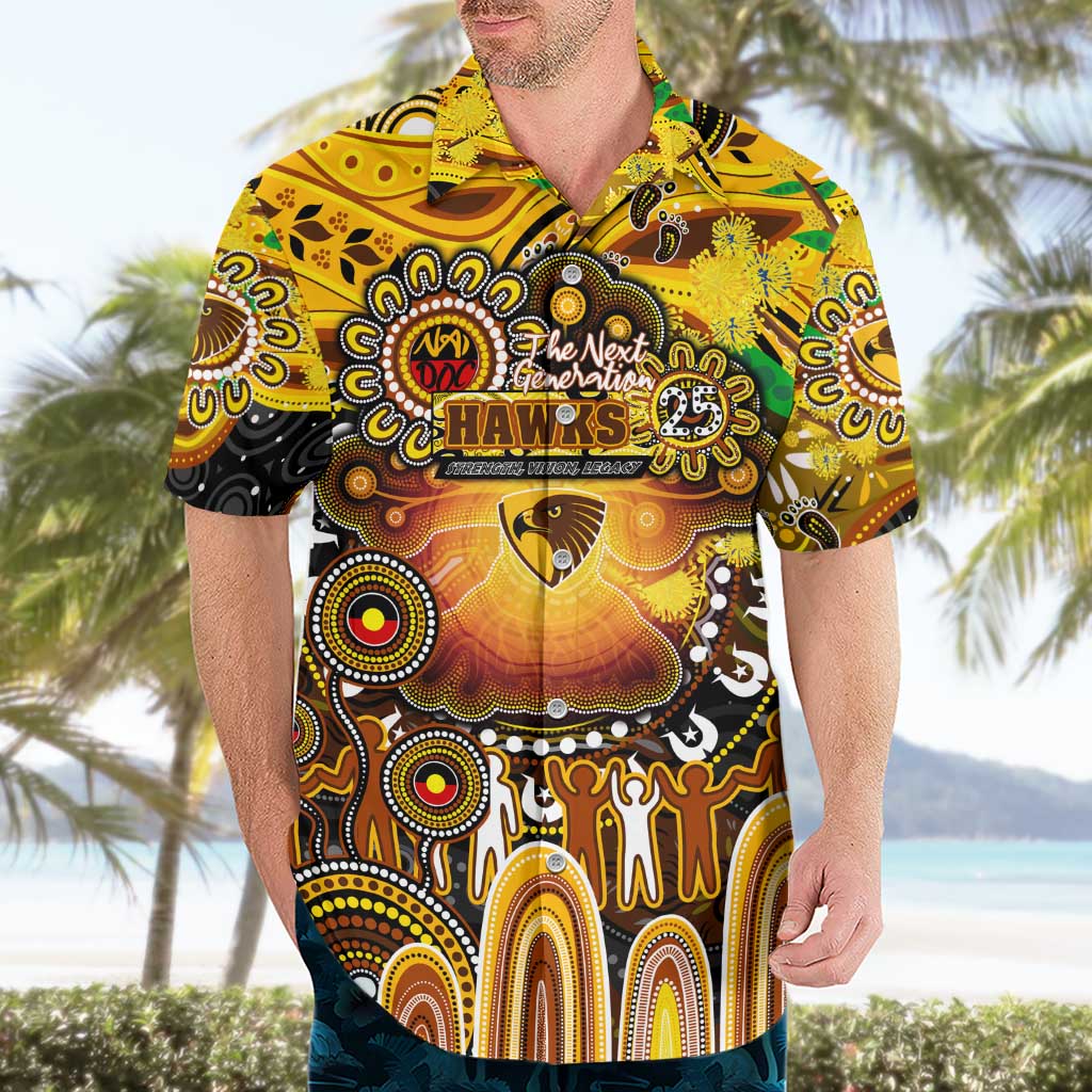 Personalised NAIDOC Week 2025 Hawks Football Hawaiian Shirt Aboriginal Dot Painting