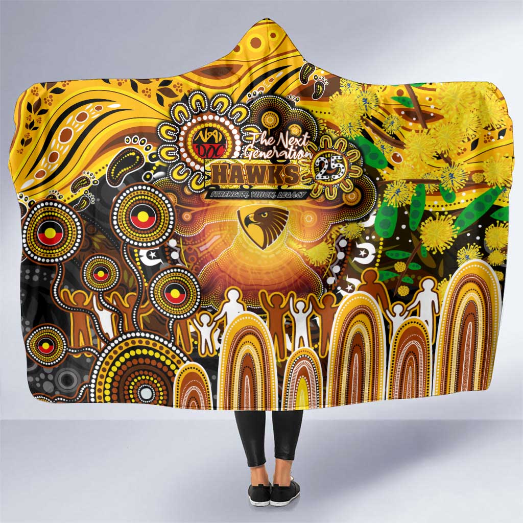 NAIDOC Week 2025 Hawks Football Hooded Blanket Aboriginal Dot Painting