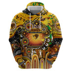 Personalised NAIDOC Week 2025 Hawks Football Hoodie Aboriginal Dot Painting