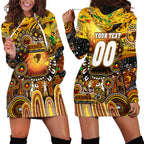 Personalised NAIDOC Week 2025 Hawks Football Hoodie Dress Aboriginal Dot Painting