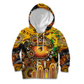 Personalised NAIDOC Week 2025 Hawks Football Kid Hoodie Aboriginal Dot Painting