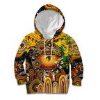Personalised NAIDOC Week 2025 Hawks Football Kid Hoodie Aboriginal Dot Painting