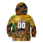 Personalised NAIDOC Week 2025 Hawks Football Kid Hoodie Aboriginal Dot Painting