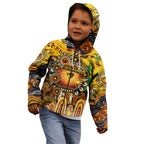 Personalised NAIDOC Week 2025 Hawks Football Kid Hoodie Aboriginal Dot Painting