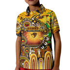 Personalised NAIDOC Week 2025 Hawks Football Kid Polo Shirt Aboriginal Dot Painting