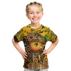 Personalised NAIDOC Week 2025 Hawks Football Kid T Shirt Aboriginal Dot Painting