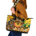 NAIDOC Week 2025 Hawks Football Leather Tote Bag Aboriginal Dot Painting
