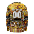 Personalised NAIDOC Week 2025 Hawks Football Long Sleeve Shirt Aboriginal Dot Painting