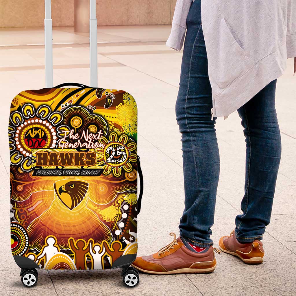NAIDOC Week 2025 Hawks Football Luggage Cover Aboriginal Dot Painting