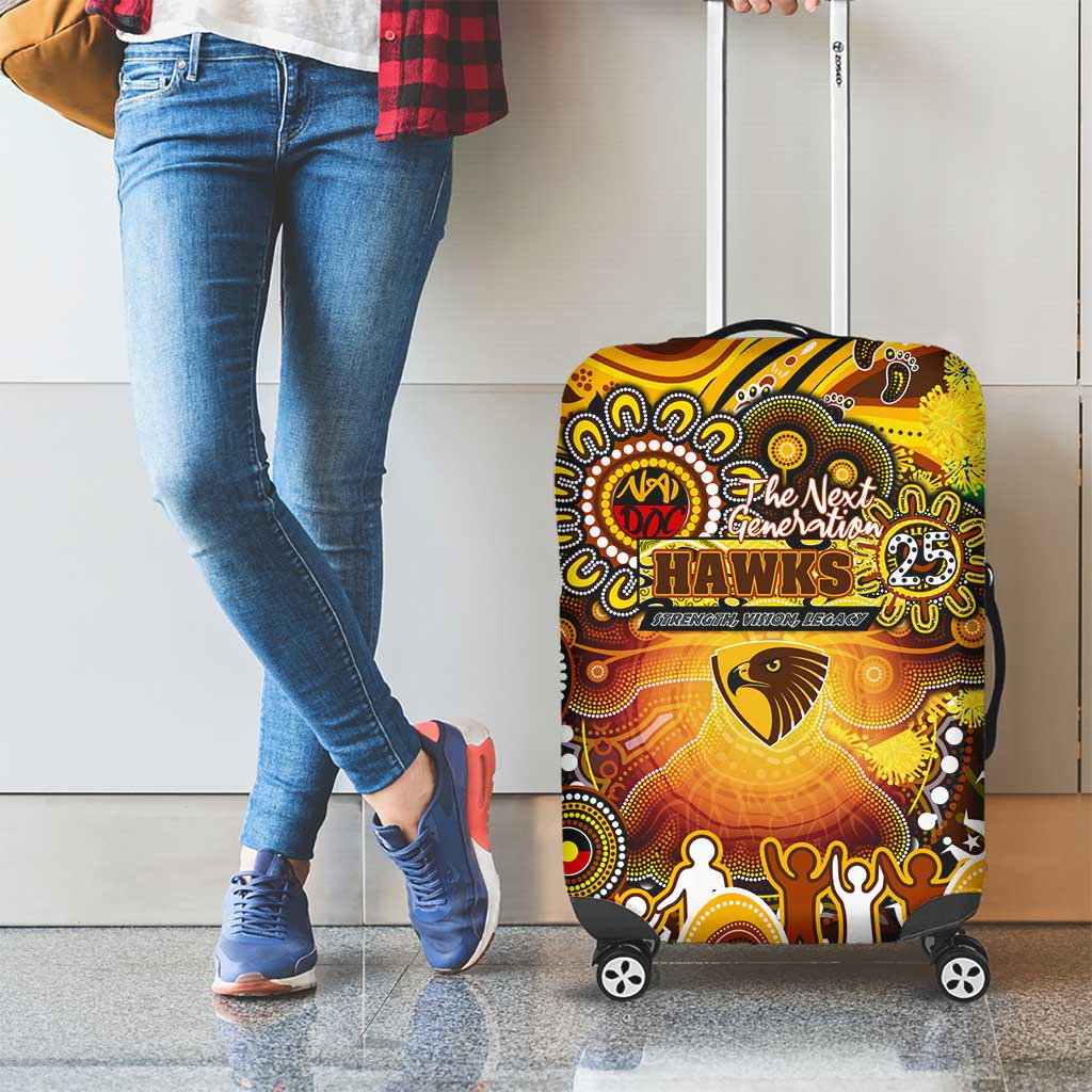 NAIDOC Week 2025 Hawks Football Luggage Cover Aboriginal Dot Painting