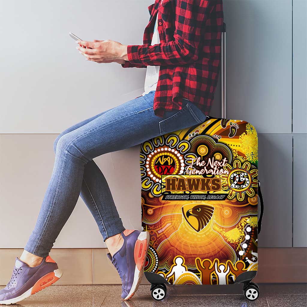 NAIDOC Week 2025 Hawks Football Luggage Cover Aboriginal Dot Painting