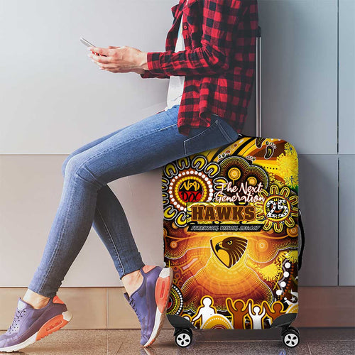 NAIDOC Week 2025 Hawks Football Luggage Cover Aboriginal Dot Painting