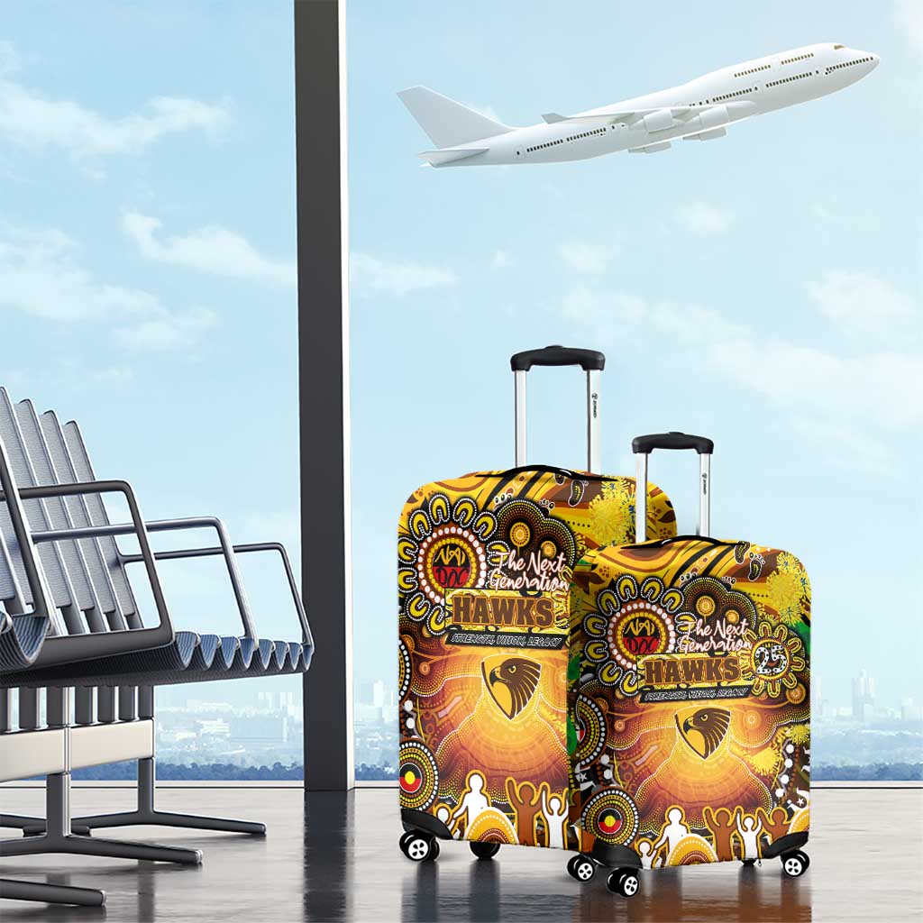 NAIDOC Week 2025 Hawks Football Luggage Cover Aboriginal Dot Painting