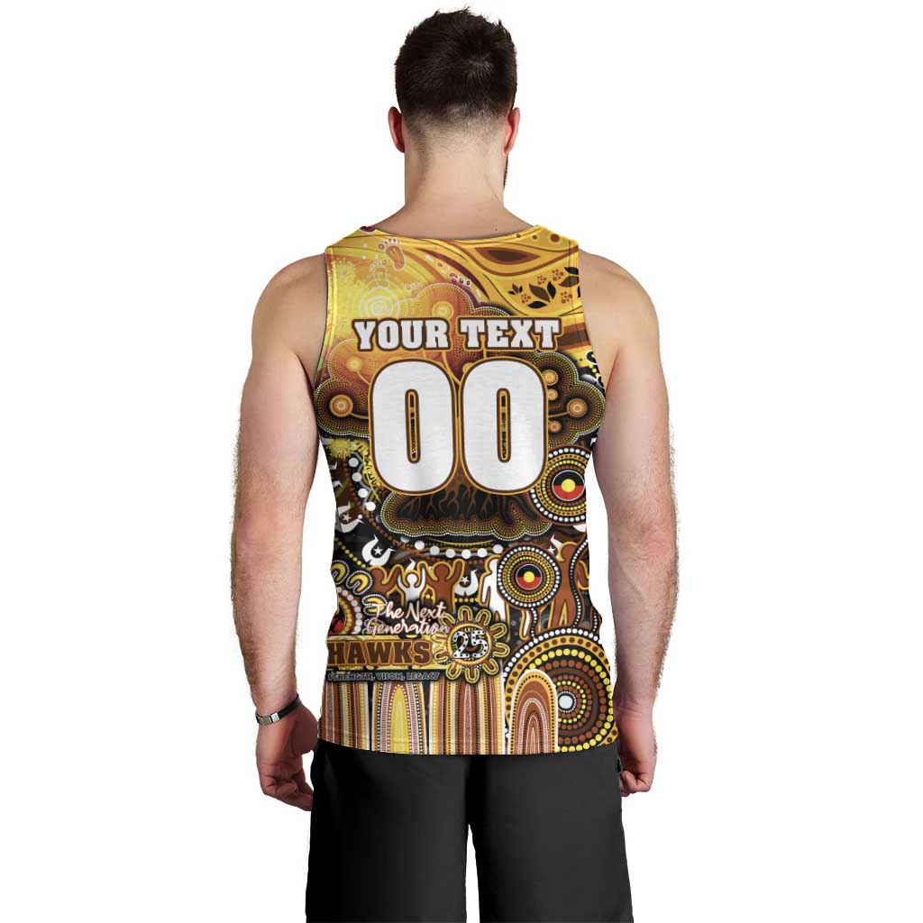 Personalised NAIDOC Week 2025 Hawks Football Men Tank Top Aboriginal Dot Painting