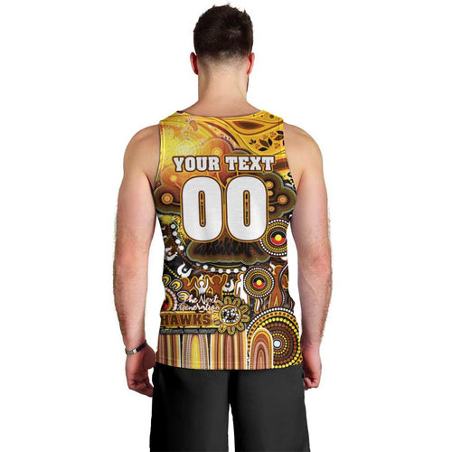 Personalised NAIDOC Week 2025 Hawks Football Men Tank Top Aboriginal Dot Painting