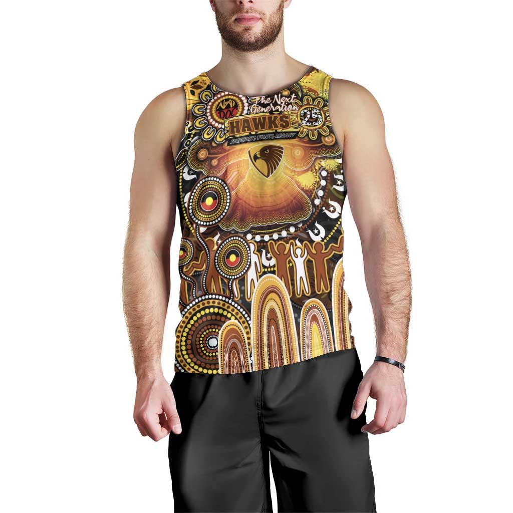 Personalised NAIDOC Week 2025 Hawks Football Men Tank Top Aboriginal Dot Painting