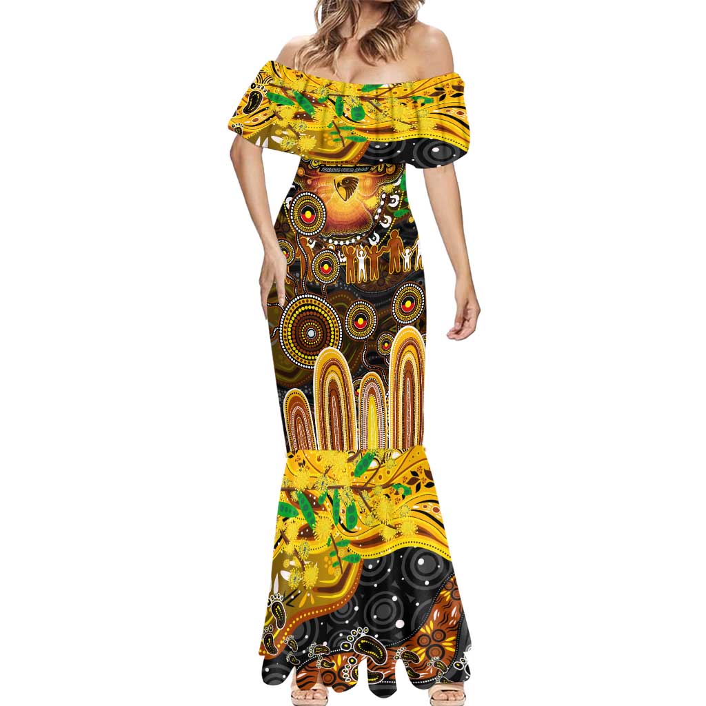 Personalised NAIDOC Week 2025 Hawks Football Mermaid Dress Aboriginal Dot Painting