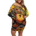 Personalised NAIDOC Week 2025 Hawks Football Off Shoulder Short Dress Aboriginal Dot Painting