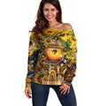 Personalised NAIDOC Week 2025 Hawks Football Off Shoulder Sweater Aboriginal Dot Painting