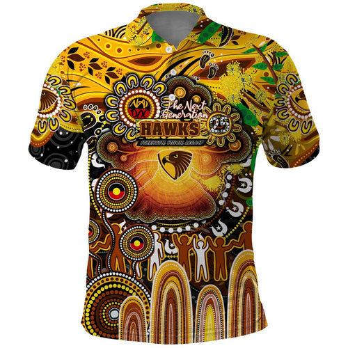 Personalised NAIDOC Week 2025 Hawks Football Polo Shirt Aboriginal Dot Painting