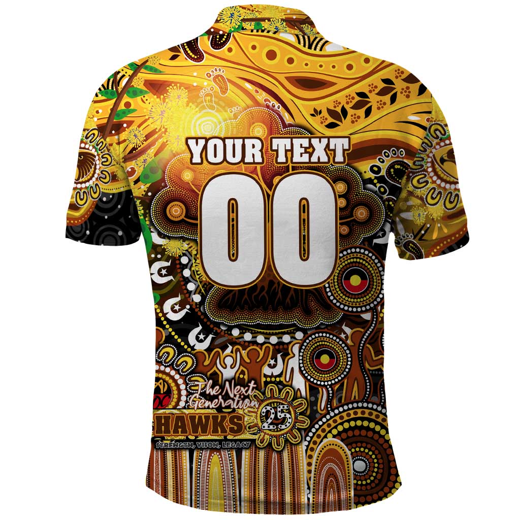 Personalised NAIDOC Week 2025 Hawks Football Polo Shirt Aboriginal Dot Painting