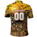 Personalised NAIDOC Week 2025 Hawks Football Polo Shirt Aboriginal Dot Painting